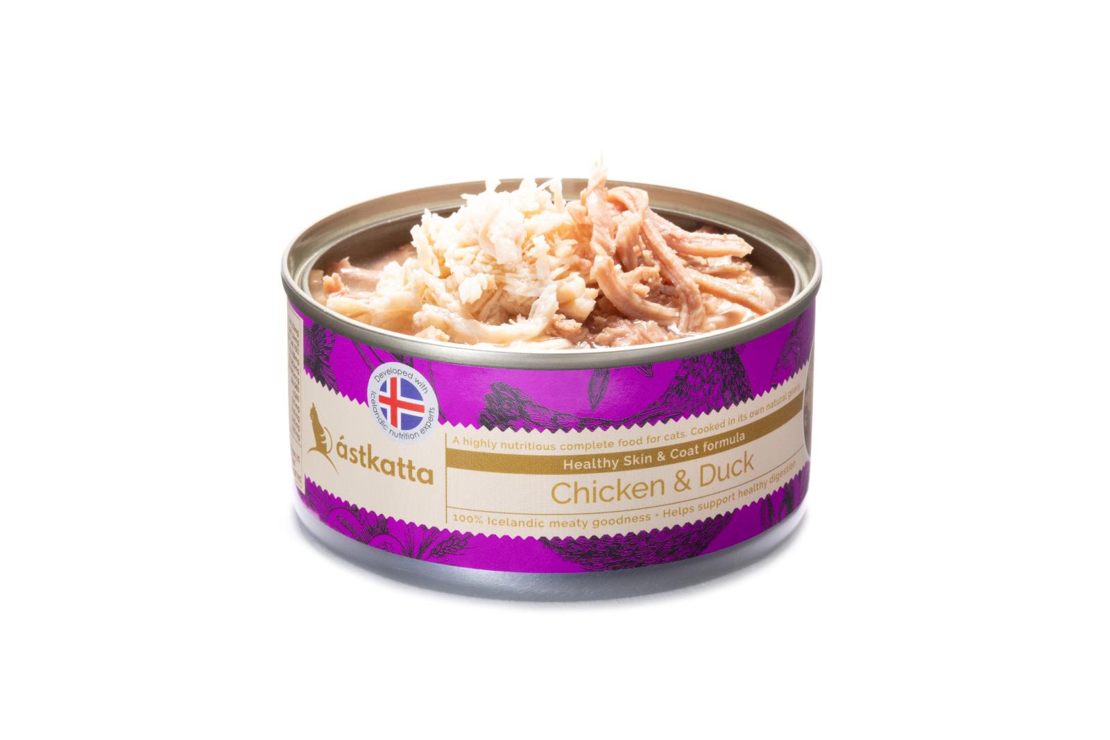 Astkatta 護膚美毛系列 - 走地雞肉+野生鴨肉 主食貓罐 170G - FatFatPetShop 肥肥寵物用品 ψ(`∇´)ψ