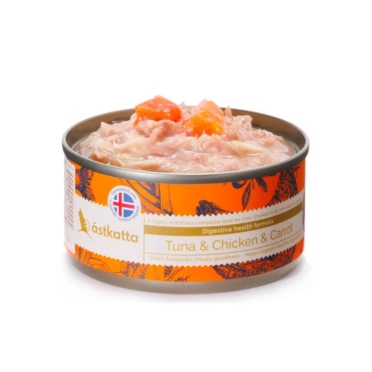 Astkatta冰島 腸道護理系列 - 白吞拿魚+雞肉+胡蘿蔔 主食貓罐 170G - 肥肥寵物用品FatFatPetShop