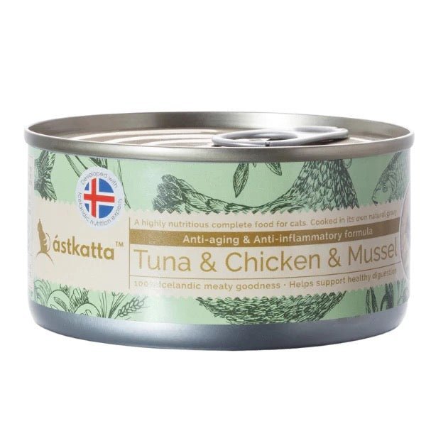 Astkatta 增強活力系列 - 白鰹吞拿雞肉青口貓主食罐 主食貓罐頭 170G - FatFatPetShop 肥肥寵物用品 ψ(`∇´)ψ