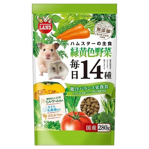 Marukan 每日14種野菜糧 280g(全新zip包裝更好!) - 肥肥寵物用品FatFatPetShop
