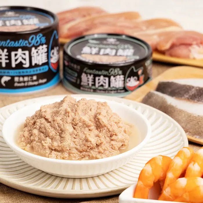 🇹🇼汪喵星球貓用 FANTASTIC 98% 鮮肉無膠主食罐|田園火雞165G - FatFatPetShopHK