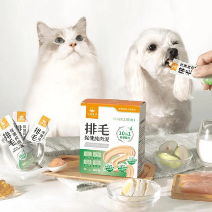 汪喵星球 排毛保健純肉泥雞肉口味 (犬貓用) 體驗裝 兩條