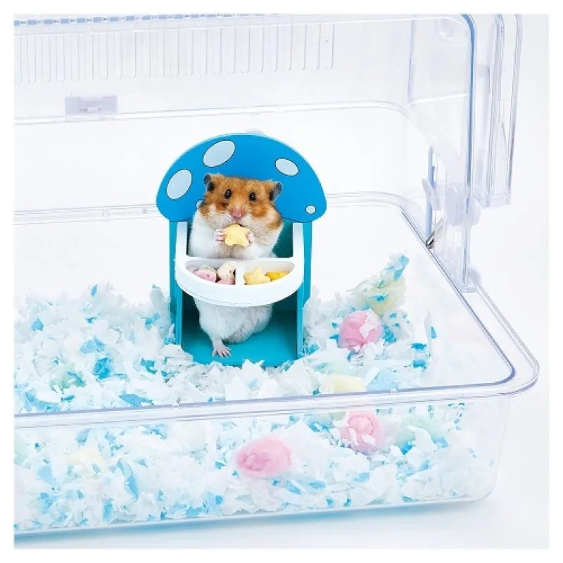 Marukan 倉鼠嘉年華粉藍色木製餐椅 -M