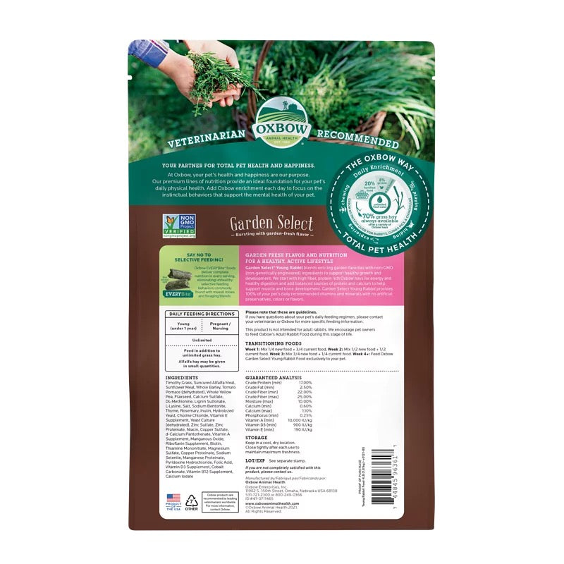 Oxbow GS 幼兔主糧 - 4lb Garden Select Young Rabbit Food
