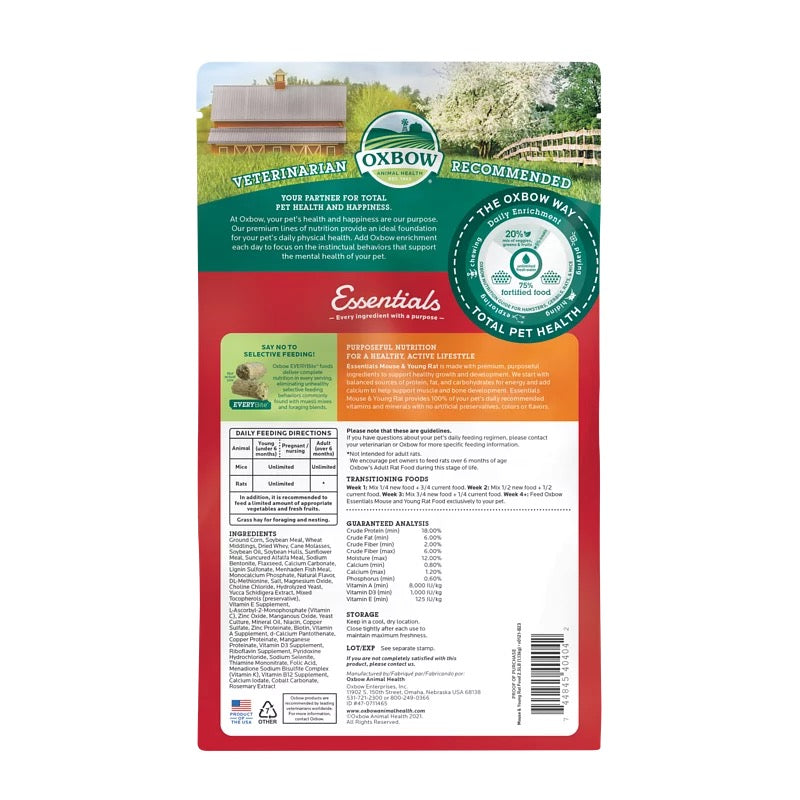 Oxbow Essentials 幼年花枝鼠糧 - 2.5lb