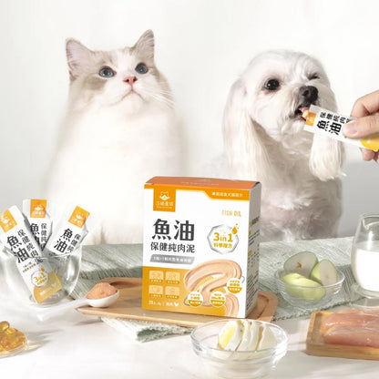 汪喵星球 魚油保健純肉泥雞肉口味 (犬貓用) 體驗裝 兩條
