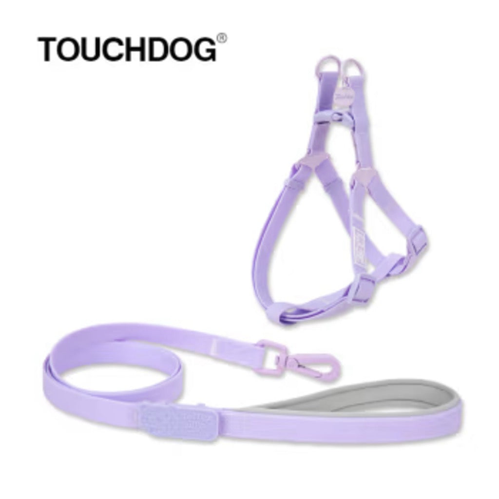 Touchdog 奶油牽繩套裝15mm拉繩+15mm胸背 淡紫色(原裝行貨)
