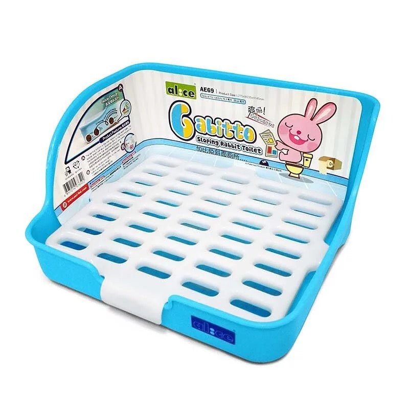 Alice 加比兔 雙斜面廁所 (藍色) - 大 - 肥肥寵物用品FatFatPetShop