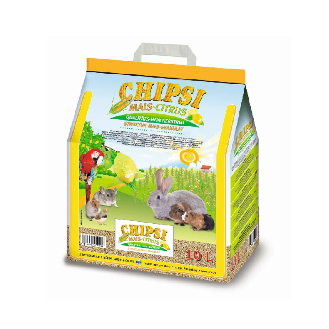 Chipsi 雀鳥及小動物飄香檸檬粟米砂10L - 肥肥寵物用品FatFatPetShop