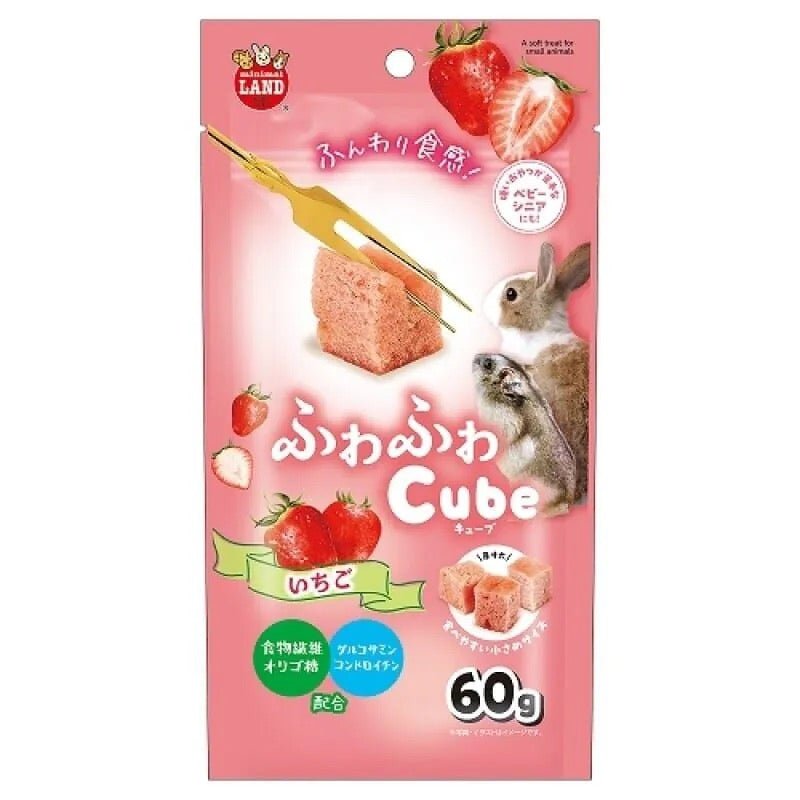 Marukan小動物鬆軟草莓蛋糕磚零食 60g - 肥肥寵物用品FatFatPetShop
