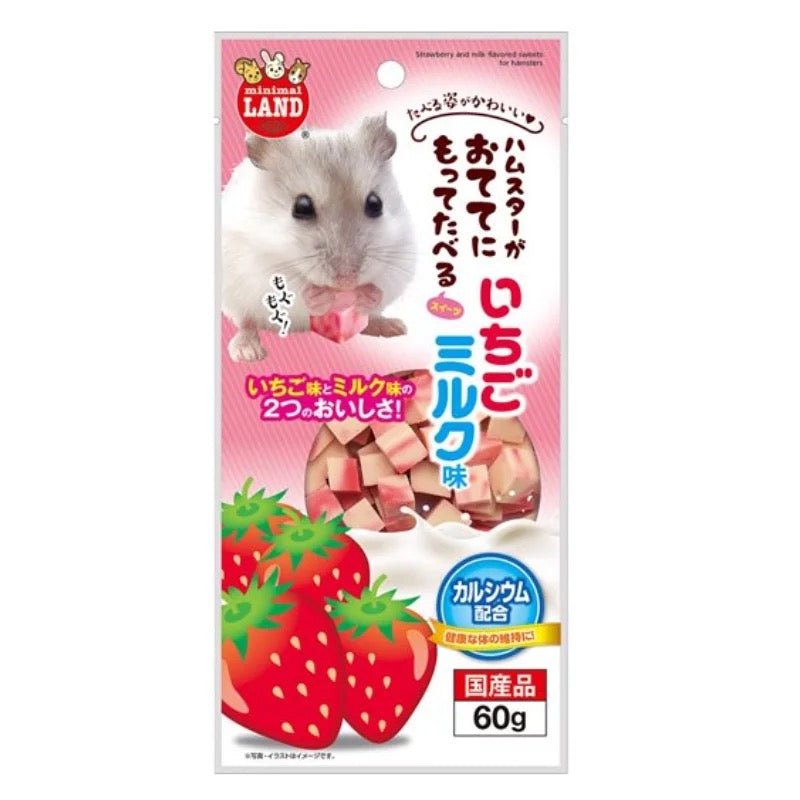 Marukan 士多啤梨牛奶味零食粒 60g - 肥肥寵物用品FatFatPetShop