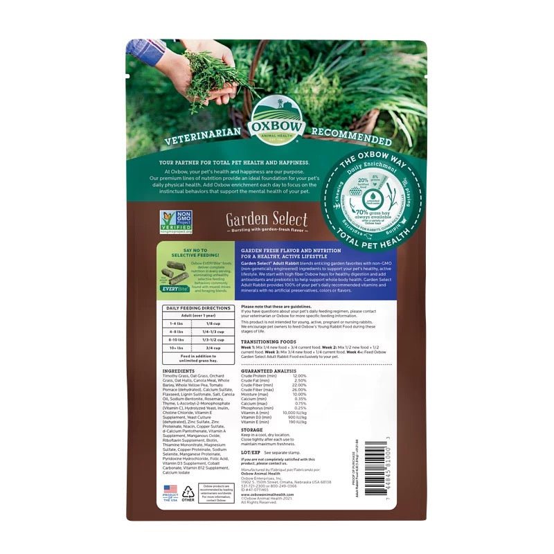 Oxbow GS 成兔主糧 - 4lb Garden Select Adult Rabbit Food - 肥肥寵物用品FatFatPetShop