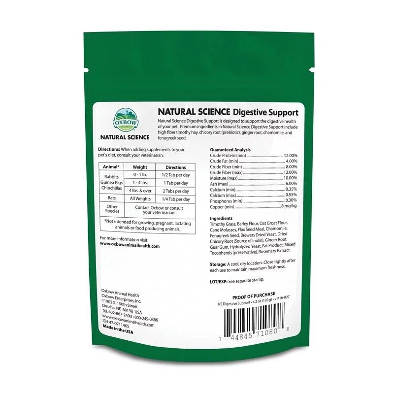 Oxbow NS 消化系統保健補充劑 - 60片 120g - 肥肥寵物用品FatFatPetShop
