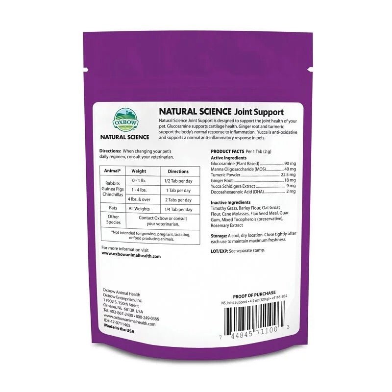 Oxbow NS 強健骨骼保健補充劑 - 60片 120g - 肥肥寵物用品FatFatPetShop