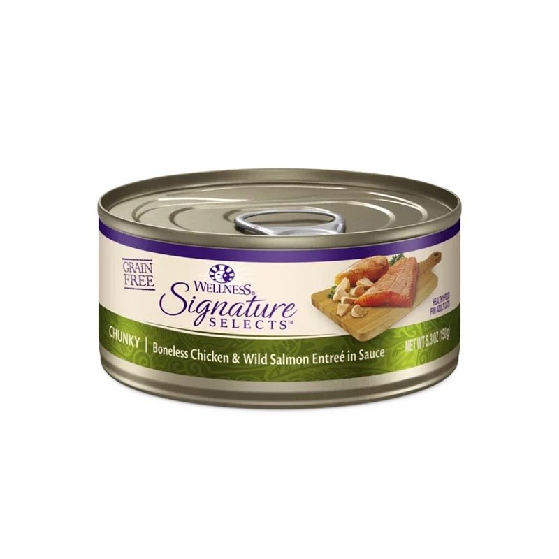 Wellness Signature Select - 雞肉三文魚貓罐 大罐裝5.5oz - 肥肥寵物用品FatFatPetShop