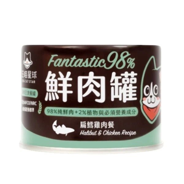 🇹🇼汪喵星球貓用 FANTASTIC 98% 鮮肉無膠主食罐｜鱈魚雞肉165G - FatFatPetShopHK