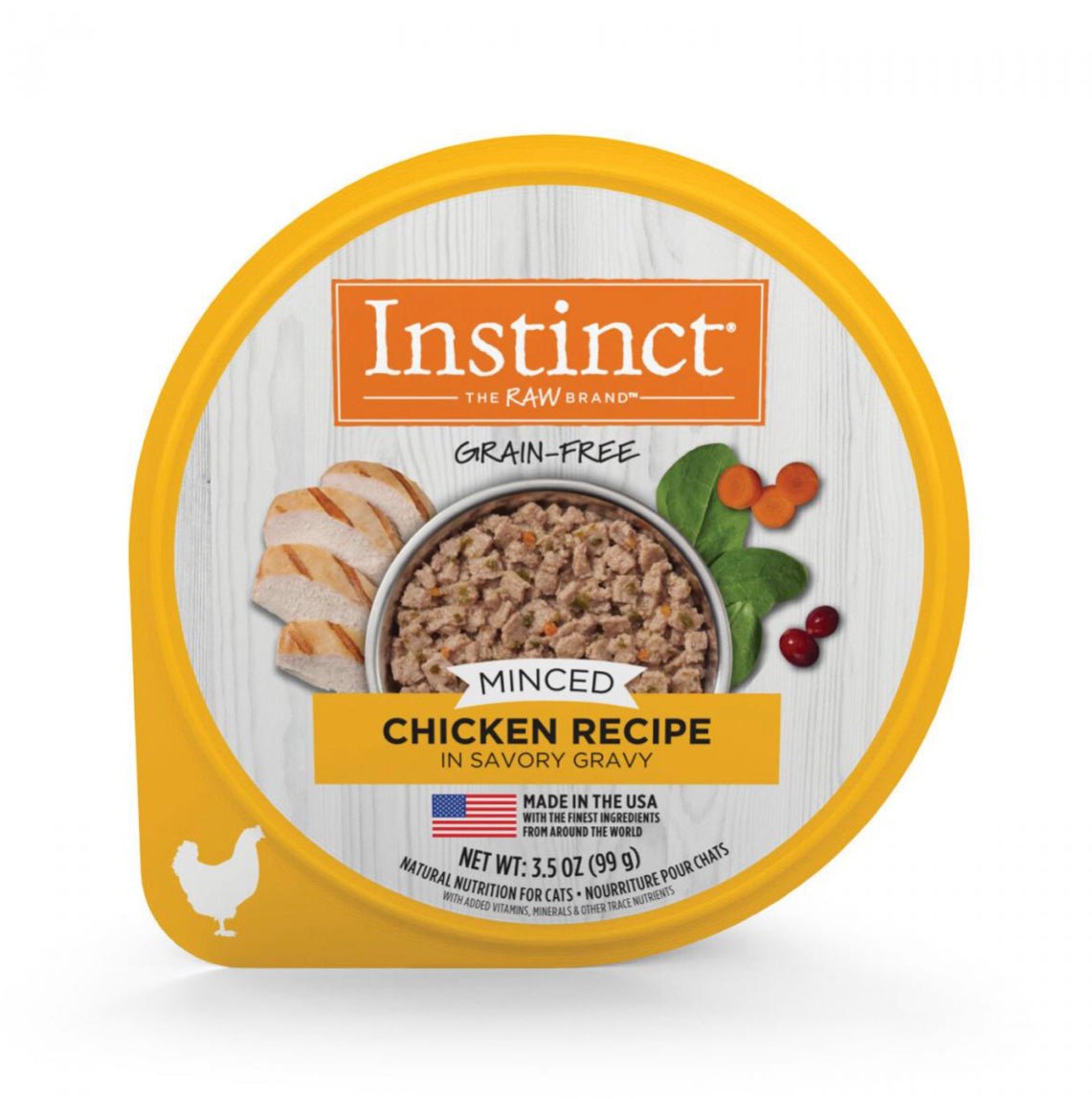 🇺🇸INSTINCT - 本能 無榖物 免治雞肉 杯裝濕糧 3.5ozx12 - FatFatPetShopHK