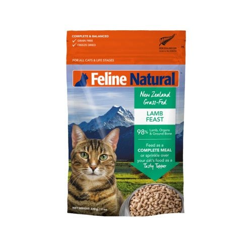 🇳🇿 K9 FELINE NATURAL – 單一蛋白脫水鮮肉貓糧 – 羊肉盛宴320G - FatFatPetShopHK