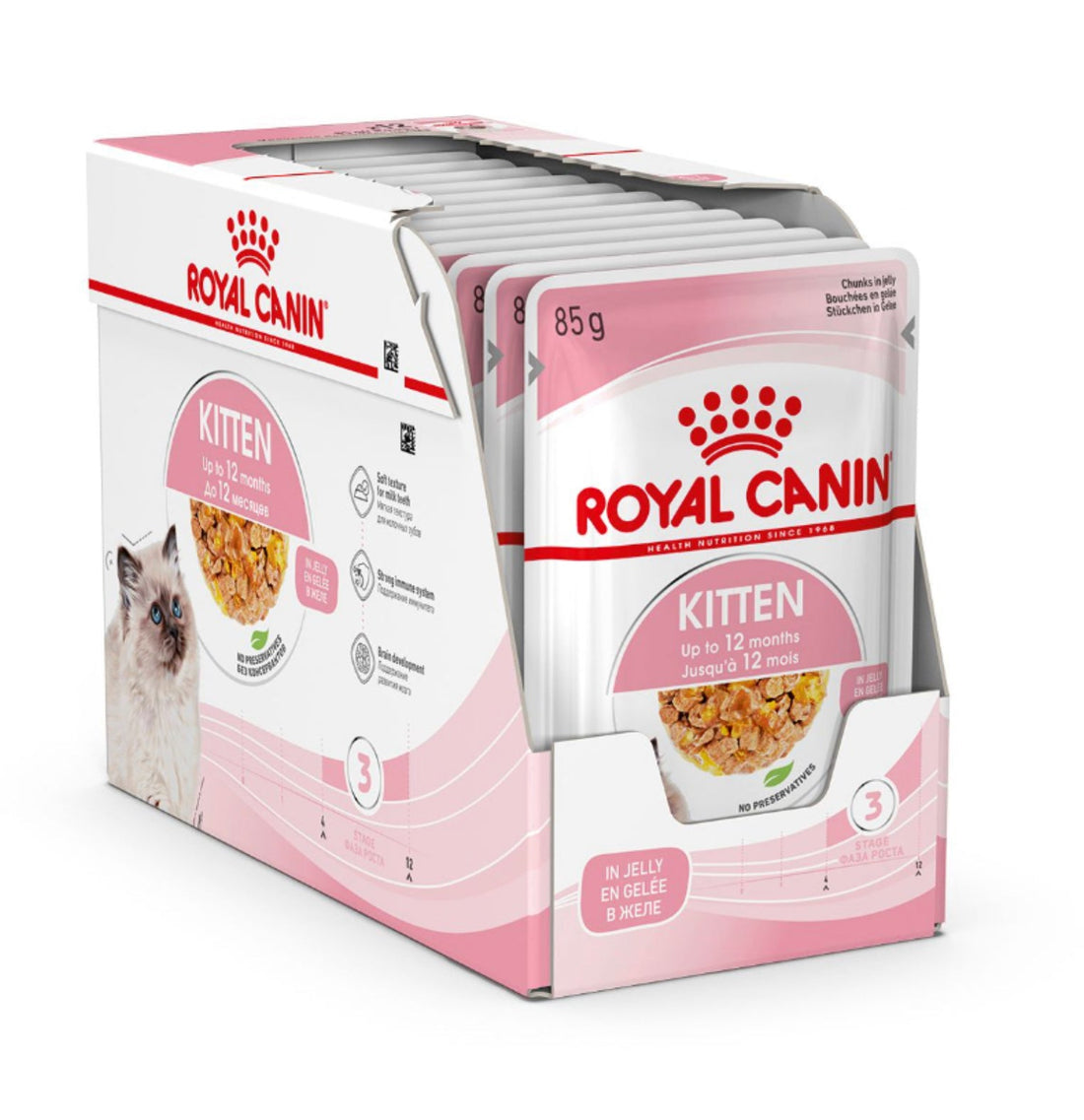 🇫🇷ROYAL CANIN 皇家貓用 Kitten (Jelly) 幼貓營養主食濕糧（啫喱）85克x12 - FatFatPetShopHK