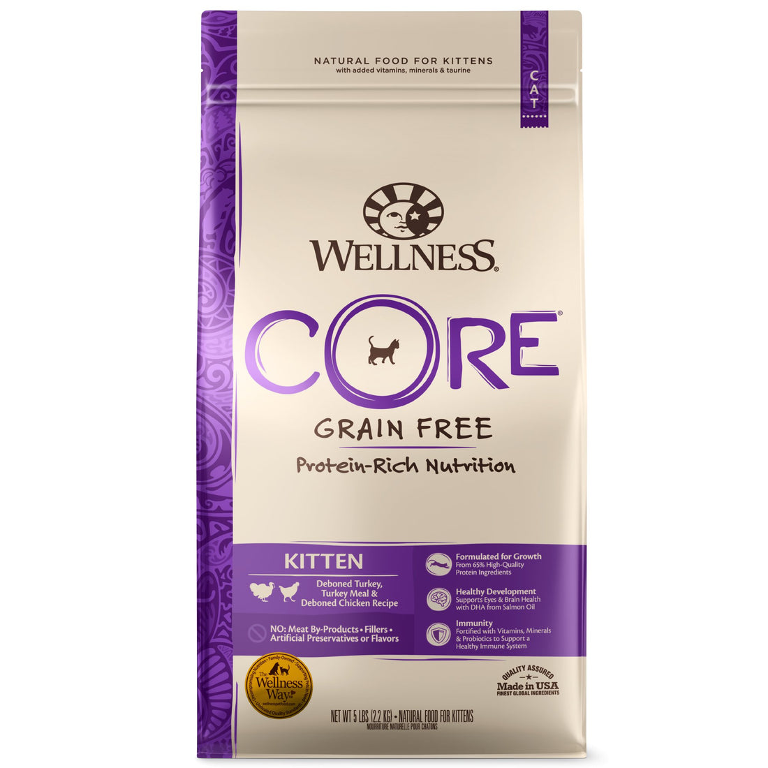 🇺🇸WELLNESS CORE 無穀物 幼貓成長配方 (2LB, 5LB) - FatFatPetShopHK